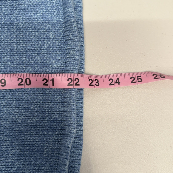 L.L. Bean Cotton Cardigan Sweater Womens Size M Marled Blue Coastal Grandma - Picture 7 of 7